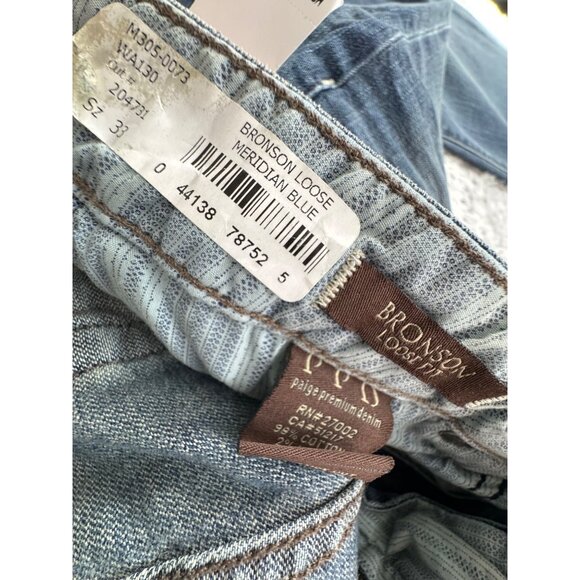 PPD Paige Premium Denim Bronson Loose Fit Mens Jeans 33x34 Imported Fabric NWT - Picture 10 of 16